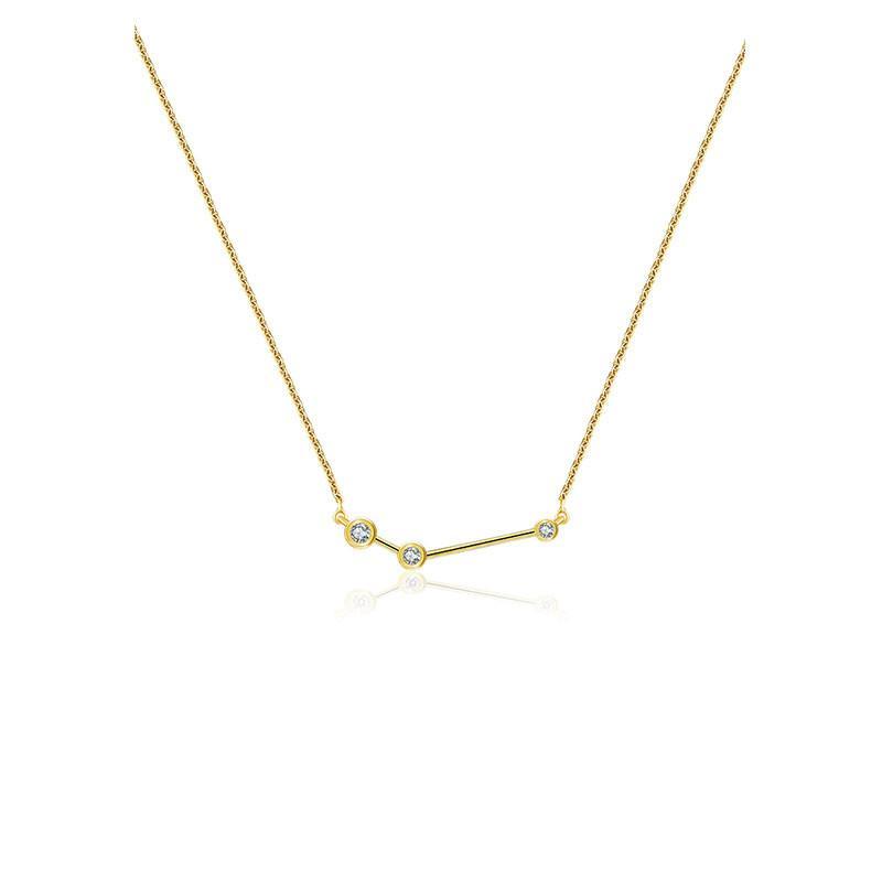 18K Gold Aries Constellation Diamond Necklace Yellow Gold Izakov Diamonds + Fine Jewelry