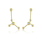 18K Gold Cancer Constellation Diamond Earrings Yellow Gold Izakov Diamonds + Fine Jewelry