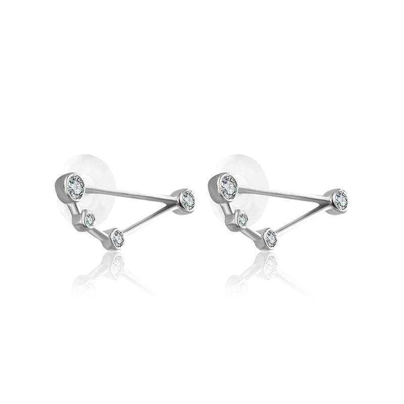 18K Gold Capricorn Constellation Diamond Earrings - Earrings - Izakov Diamonds + Fine Jewelry