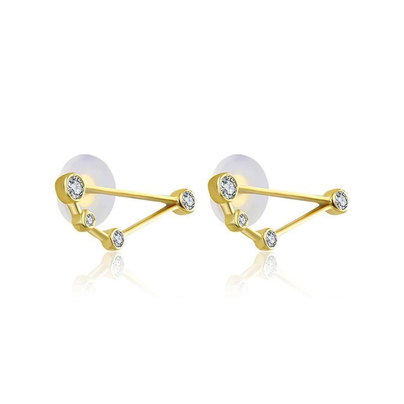 18K Gold Capricorn Constellation Diamond Earrings - Earrings - Izakov Diamonds + Fine Jewelry