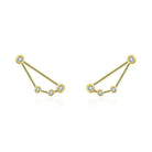 18K Gold Capricorn Constellation Diamond Earrings Yellow Gold Izakov Diamonds + Fine Jewelry