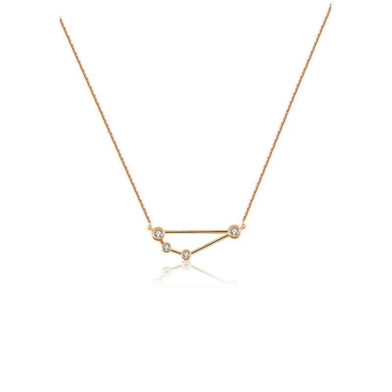 18K Gold Capricorn Constellation Diamond Necklace Rose Gold Izakov Diamonds + Fine Jewelry