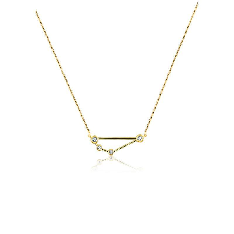 18K Gold Capricorn Constellation Diamond Necklace Yellow Gold Izakov Diamonds + Fine Jewelry