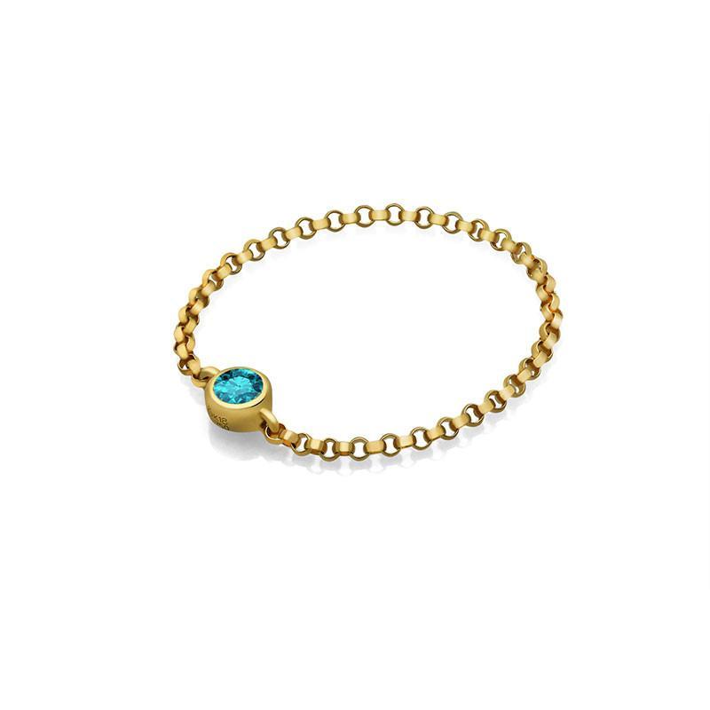 18K Gold December Birthstone Topaz Chain Ring - Rings - Izakov Diamonds + Fine Jewelry