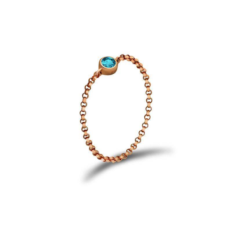 18K Gold December Birthstone Topaz Chain Ring - Rings - Izakov Diamonds + Fine Jewelry