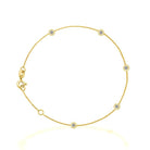 18K Gold Diamond Bezel Stations Bracelet 0.05 / Yellow Gold Izakov Diamonds + Fine Jewelry