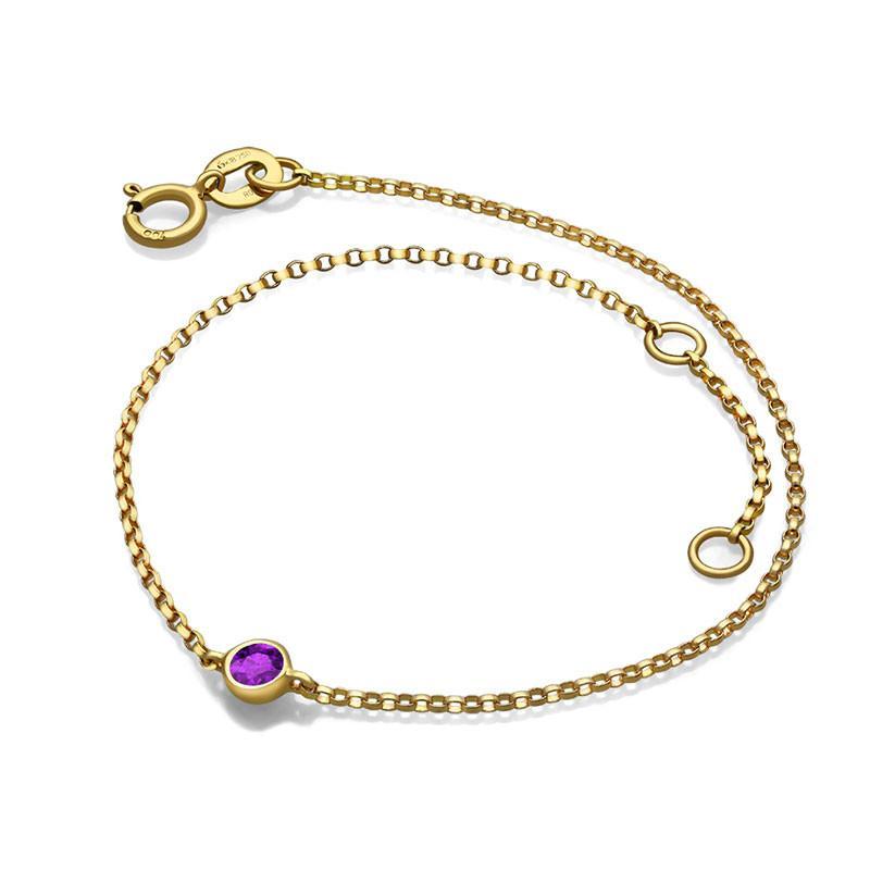 18K Gold February Birthstone Amethyst Bracelet - Bracelets - Izakov Diamonds + Fine Jewelry