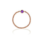 18K Gold February Birthstone Amethyst Chain Ring - Rings - Izakov Diamonds + Fine Jewelry