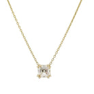 18K Gold Floating Asscher Cut Diamond Necklace Yellow Gold Izakov Diamonds + Fine Jewelry