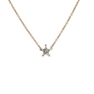 18K Gold Floating Solid Star Shaped Diamond Necklace Rose Gold Izakov Diamonds + Fine Jewelry