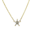 18K Gold Floating Solid Star Shaped Diamond Necklace - Necklaces - Izakov Diamonds + Fine Jewelry