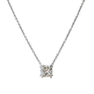 18K Gold Floating Square Radiant Diamond Necklace White Gold Izakov Diamonds + Fine Jewelry
