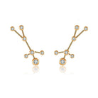 18K Gold Gemini Constellation Diamond Earrings - Earrings - Izakov Diamonds + Fine Jewelry
