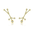 18K Gold Gemini Constellation Diamond Earrings Yellow Gold Izakov Diamonds + Fine Jewelry