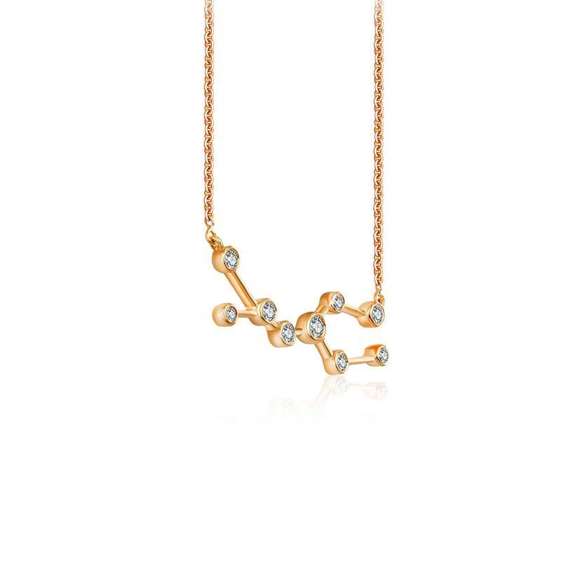 18K Gold Gemini Constellation Diamond Necklace - Necklaces - Izakov Diamonds + Fine Jewelry