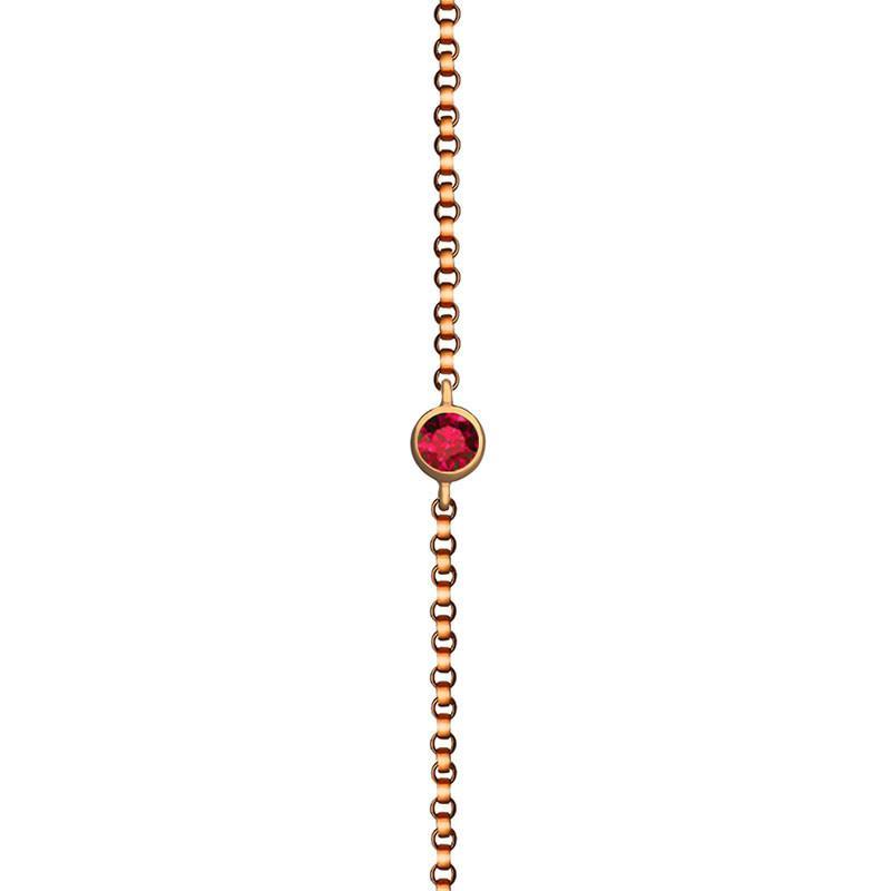 18K Gold January Birthstone Garnet Bezel Bracelet - Bracelets - Izakov Diamonds + Fine Jewelry