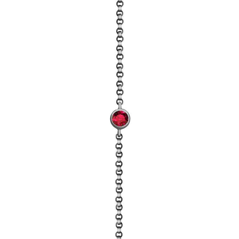 18K Gold January Birthstone Garnet Bezel Bracelet - Bracelets - Izakov Diamonds + Fine Jewelry