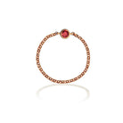 18K Gold January Birthstone Garnet Chain Ring - Rings - Izakov Diamonds + Fine Jewelry