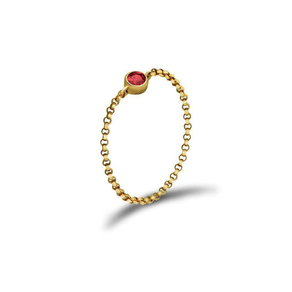 Mini Rings 14K Yellow Gold / Red Garnet - January / We Will Contact You After The Order Is Placed to Confirm Your Size! | Misahara