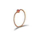 18K Gold July Birthstone Ruby Chain Ring 3 / Rose Gold Izakov Diamonds + Fine Jewelry