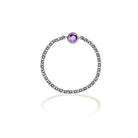 18K Gold June Birthstone Light Amethyst Chain Ring - Rings - Izakov Diamonds + Fine Jewelry