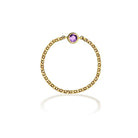 18K Gold June Birthstone Light Amethyst Chain Ring Izakov Diamonds + Fine Jewelry