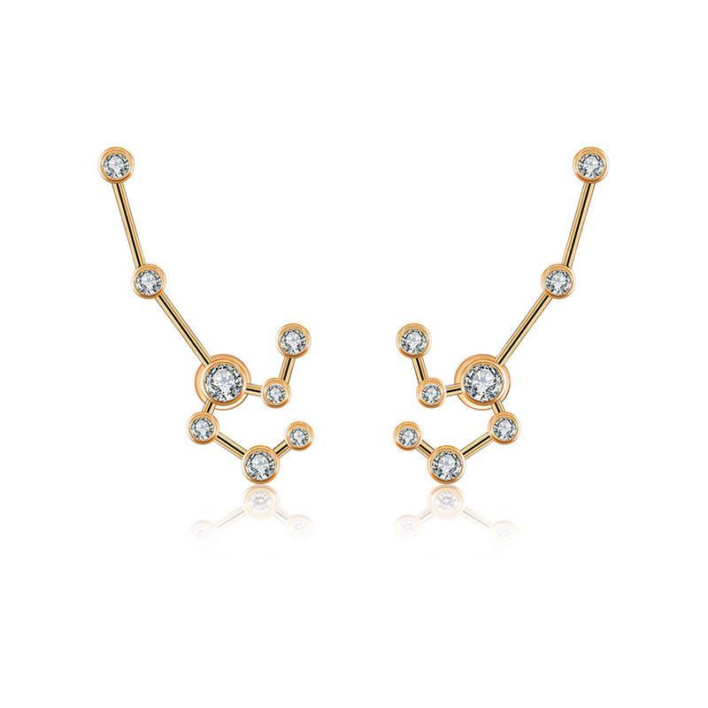 18K Gold Leo Constellation Diamond Earrings - Earrings - Izakov Diamonds + Fine Jewelry