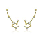 18K Gold Leo Constellation Diamond Earrings Yellow Gold Izakov Diamonds + Fine Jewelry