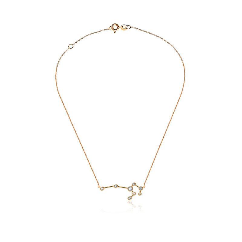 18K Gold Leo Constellation Diamond Necklace - Necklaces - Izakov Diamonds + Fine Jewelry