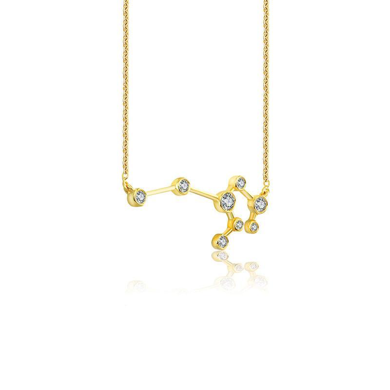 18K Gold Leo Constellation Diamond Necklace - Necklaces - Izakov Diamonds + Fine Jewelry