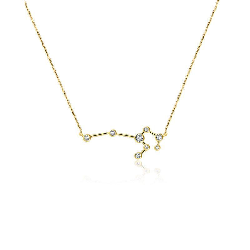 18K Gold Leo Constellation Diamond Necklace Yellow Gold Izakov Diamonds + Fine Jewelry