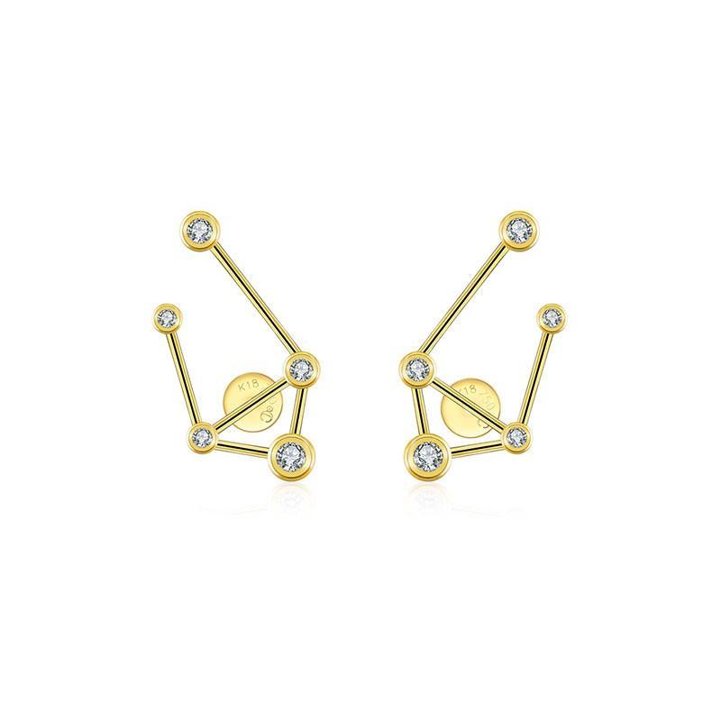 18K Gold Libra Constellation Diamond Earrings - Earrings - Izakov Diamonds + Fine Jewelry