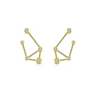18K Gold Libra Constellation Diamond Earrings Yellow Gold Izakov Diamonds + Fine Jewelry