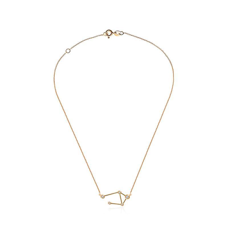 18K Gold Libra Constellation Diamond Necklace Izakov Diamonds + Fine Jewelry