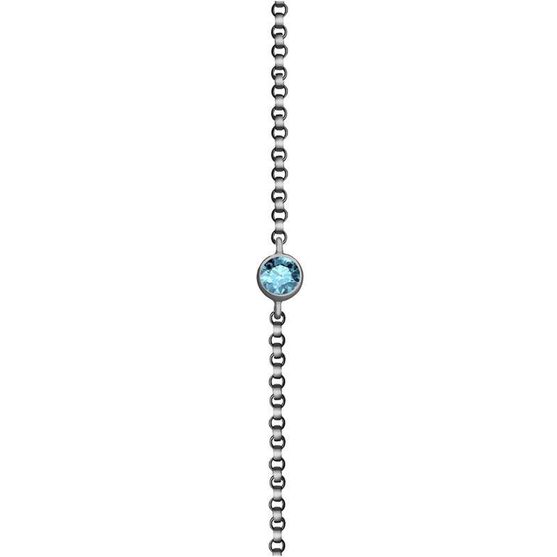 March Birthstone Bracelet set with 0.10ct Round Aquamarine in 9ct Yellow  Gold - Jewellery Cave London