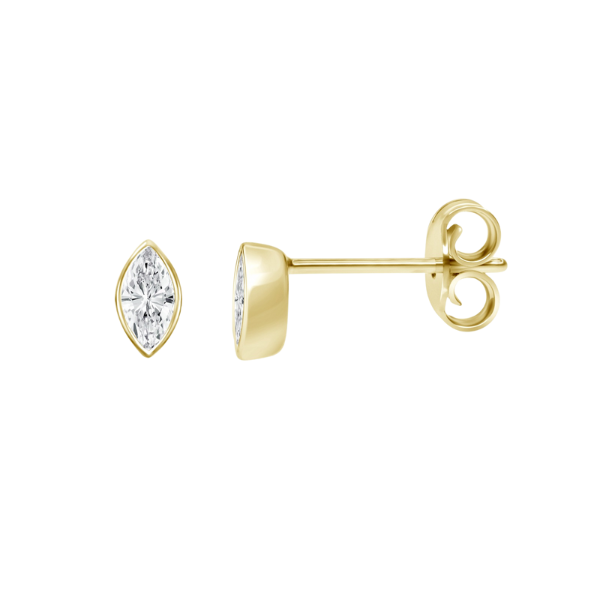 18K Gold Marquise Diamond Bezel Earrings - Earrings - Izakov Diamonds + Fine Jewelry