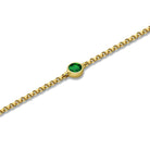 18K Gold May Birthstone Emerald Bezel Bracelet - Bracelets - Izakov Diamonds + Fine Jewelry