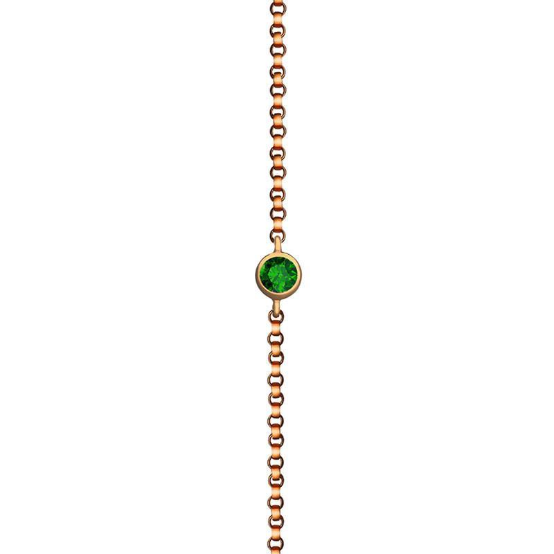18K Gold May Birthstone Emerald Bezel Bracelet Izakov Diamonds + Fine Jewelry