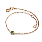 18K Gold May Birthstone Emerald Bezel Bracelet White Gold Izakov Diamonds + Fine Jewelry