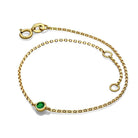 18K Gold May Birthstone Emerald Bezel Bracelet Rose Gold Izakov Diamonds + Fine Jewelry