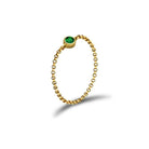 18K Gold May Birthstone Emerald Chain Ring - Rings - Izakov Diamonds + Fine Jewelry