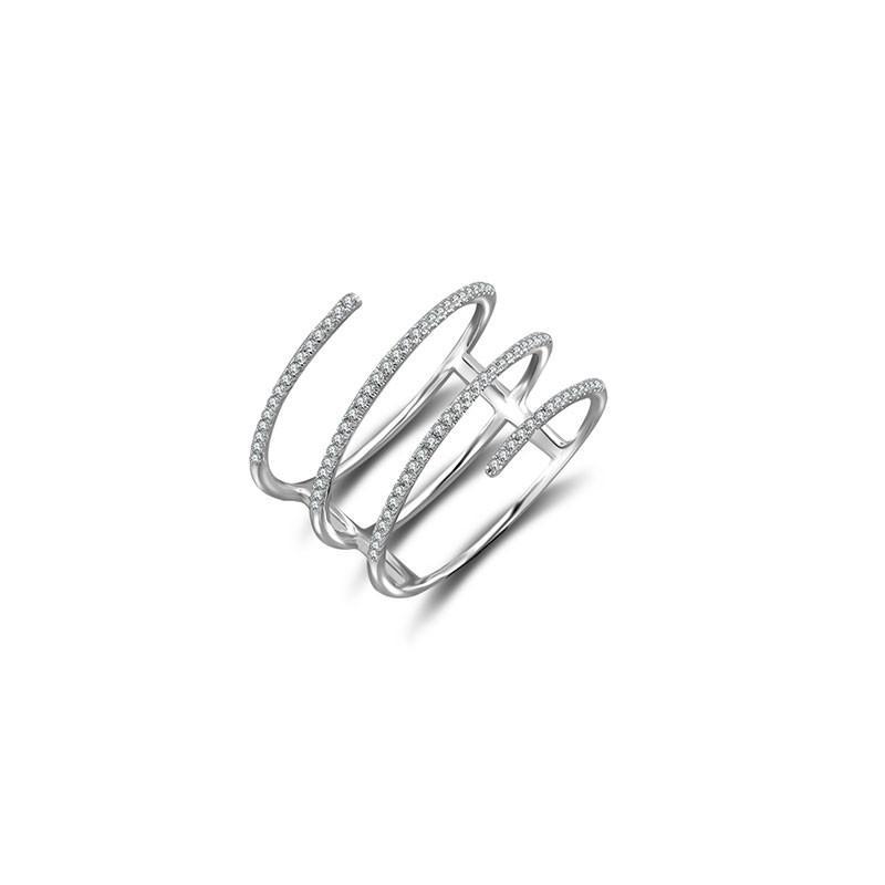 18K Gold Micro Pave Spiral Diamond Ring Izakov Diamonds + Fine Jewelry