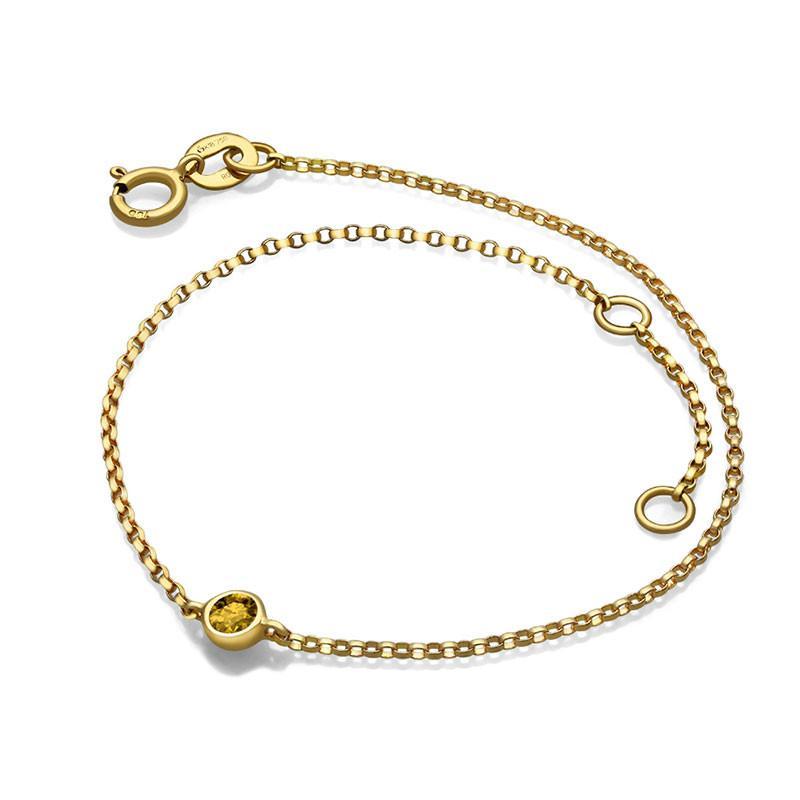 18K Gold November Birthstone Citrine Bezel Bracelet - Bracelets - Izakov Diamonds + Fine Jewelry