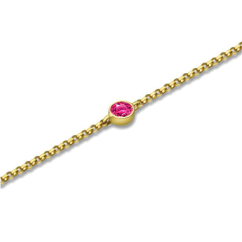 18K Gold October Birthstone Tourmaline Bezel Bracelet - Bracelets - Izakov Diamonds + Fine Jewelry