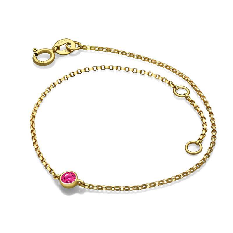 18K Gold October Birthstone Tourmaline Bezel Bracelet Rose Gold Izakov Diamonds + Fine Jewelry