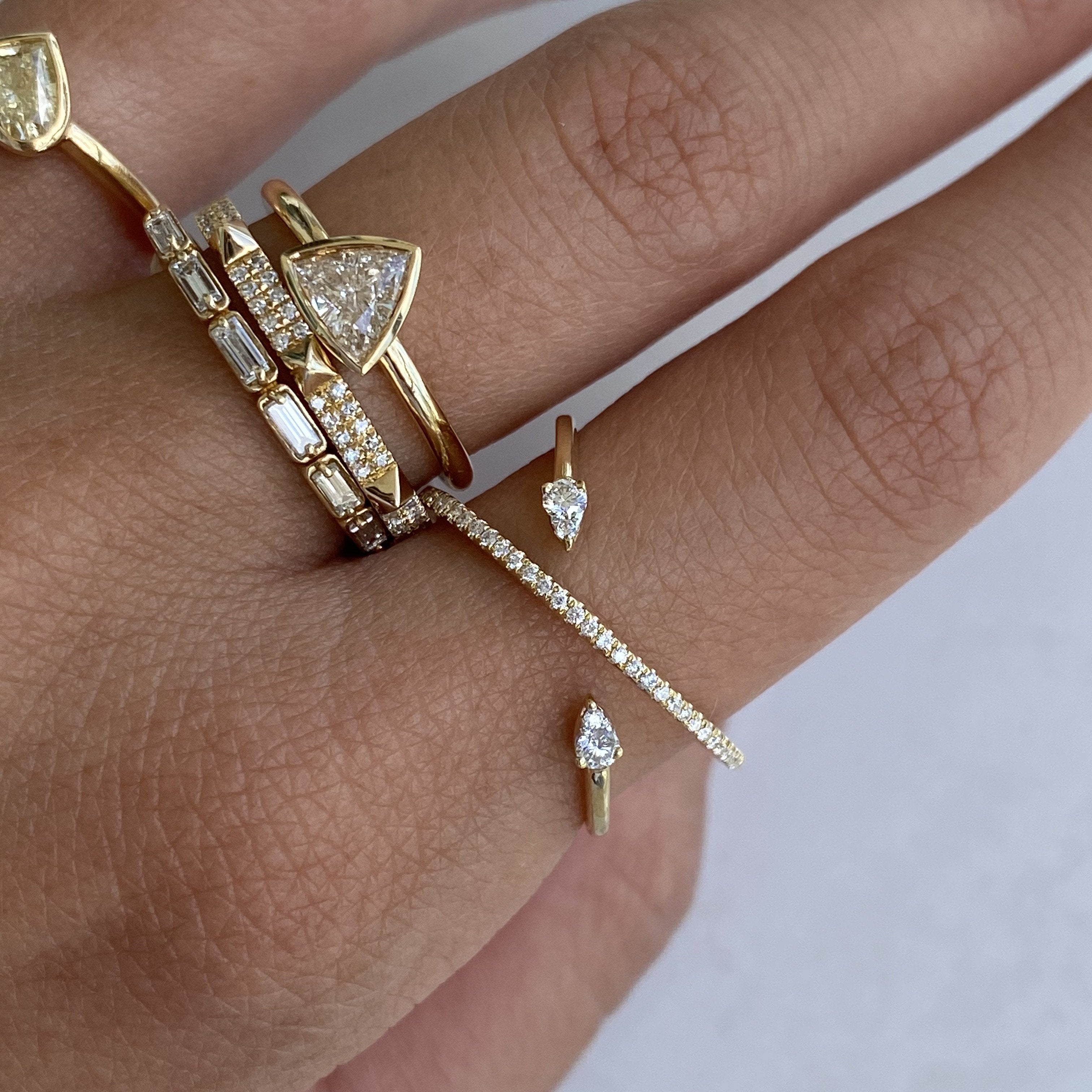 18K Gold Pave Diamond Arrow Wrap Ring Izakov Diamonds + Fine Jewelry