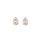 18K Gold Pear Shaped Diamond Bezel Earrings Pair / Rose Gold Izakov Diamonds + Fine Jewelry