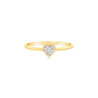 18K Gold Petite Heart Shaped Diamond Bezel Ring Yellow Gold Izakov Diamonds + Fine Jewelry
