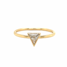 18K Gold Petite Trillion Diamond Bezel Ring Yellow Gold Izakov Diamonds + Fine Jewelry