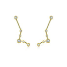18K Gold Pisces Constellation Diamond Earrings Yellow Gold Izakov Diamonds + Fine Jewelry